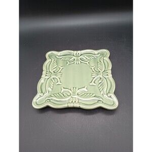 California Pantry Classic Ceramic Square Plate Green Trivet 6 inch trinket dish